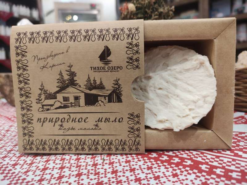 Природное мыло "Козье молоко" в подарочной упаковке